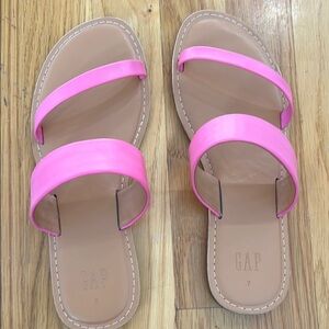 GAP Pink and Tan Slide Sandals Minimalist Summer Style